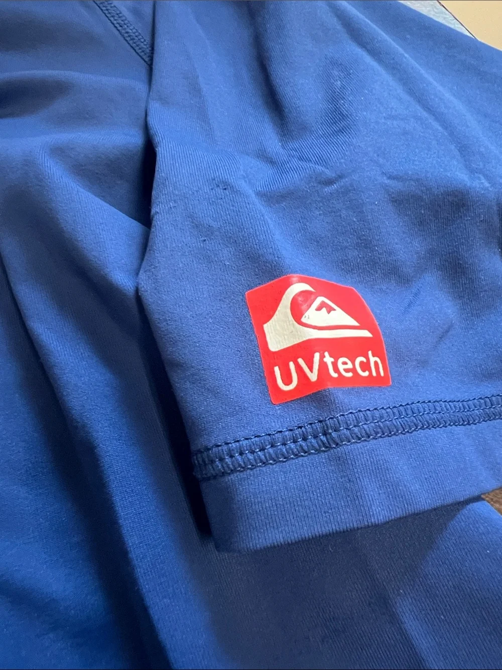 Quiksilver Royal Blue Short Sleeve Rash Guard with White Logo